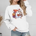 thumbnail image 2 of Weebloom Cute Halloween Sweatshirts For Boys Girls Oversized Hoodies Drop Shoulder Long Sleeve Pullover With Pocket Casual Loose Fit Tops Sweatshirt Loose Dailywear,White, 2 of 4