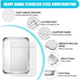 thumbnail image 3 of Stainless Steel Baking Sheet with Wire Rack Set .\uD x .\uD Cookie Sheet Baking Pan for Toaster Oven Small Metal Tray with Cooling Rack for Cooking Roasting Dishwashe, 3 of 7