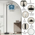 thumbnail image 4 of Arc Floor Lamp with Remote, Dimmable Bulb, Art Deco Arched Floor lamp Japanese Diamond Oriental Floral Seamless Pattern Modern Standing Lamps with for Living Room, Bedroom, Office, 4 of 5