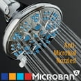 thumbnail image 3 of AquaDance Microban Antimicrobial/Anti-Clog High-Pressure 6-setting Shower Head, Chrome, 3 of 5