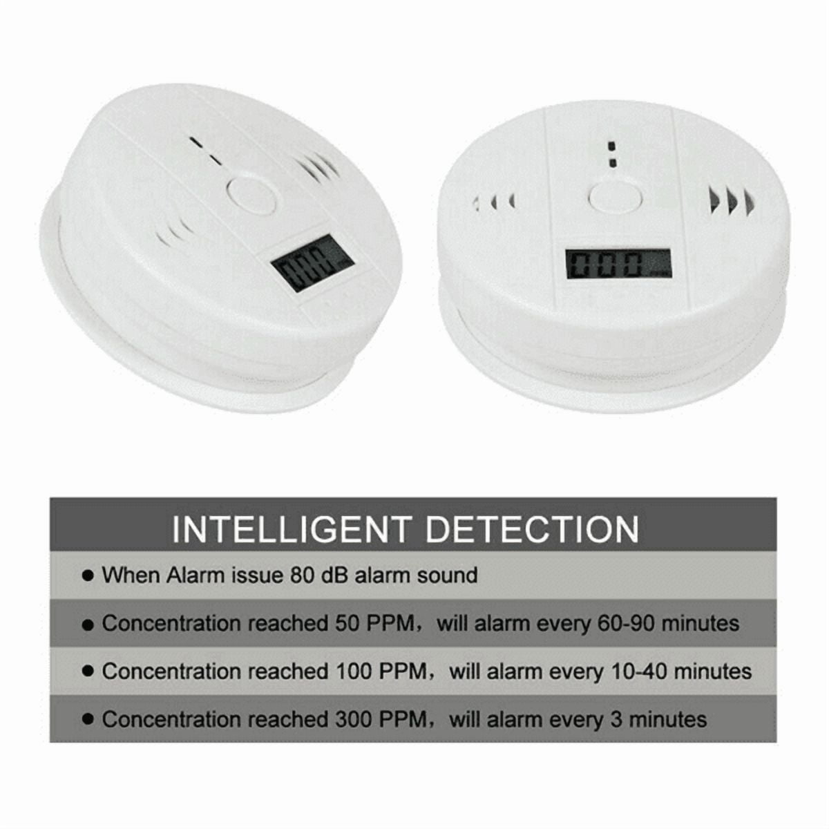 4 Pack LCD Display CO Carbon Monoxide Gas Detector Device Home Safety Alarm Detector