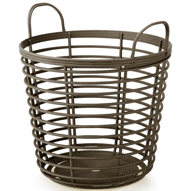 PRISP Oaka Home Storage Basket - Decorative Multipurpose Bin with Handles for Throw Blankets, Laundry, Toys and Organization in Living Room, Bedroom and Bathroom