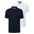 thumbnail image 1 of s.Oliver Polo para hombre, pack de 2 - Básico, cuello polo, algodón, liso Blanco/Azul oscuro 2XL (XX-Large), 1 of 7