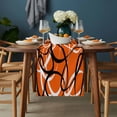 thumbnail image 2 of Orange Geometric Table Runner - 90 Inch Long, Kitchen Dining Table Runner Dresser Scarves, Black White Striped Abstract Lines Art Farmhouse Decor for Coffee Tables Wedding Party Banquet, 2 of 8