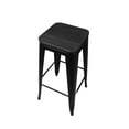 thumbnail image 2 of GIA Design Group 30 Inch Bar Height Backless Metal Stools with Wood Seat, Black, Set of 2, 2 of 7