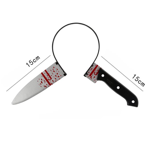 Decoraciones de plástico para Halloween, 2023, martillo, cuchillo, hacha, tijeras, diadema, fiesta de Halloween, Casa Encantada, utilería, diadema para fiesta
