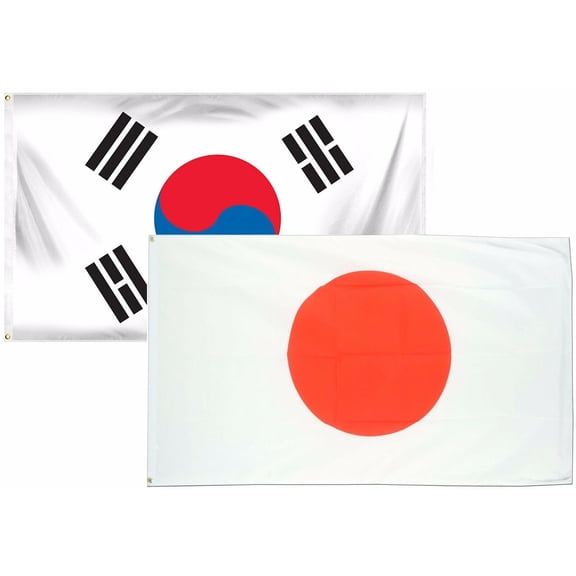 3x5 3'x5' Wholesale Combo Set South Korea & Japan Japanese 2 Flags Flag