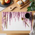 thumbnail image 2 of Pink Placemats Set of 8, Summer Botanical Leaves Watercolor Placemats for Dining Table, Place Mats for Kitchen Tabletop, Waterproof Wipeable Dining Table Mats Set, 2 of 9