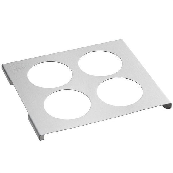 TableCraft Products T4 6.25" x 7" 4 Hole Bottle Holder, Stainless Steel Template