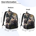 thumbnail image 3 of Honeii Cute Fat Ball Branch Print Canvas College Laptop Backpack, Durable Rucksack Travel Notebook Bag School Backpack Book Bag for Men Women-Medium, 3 of 7