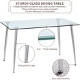 thumbnail image 5 of Sudica 51" Tempered Glass Dining Table, Modern Rectangular Kitchen Table for 4-6, Silver Metal Legs, Easy to Clean, 5 of 11