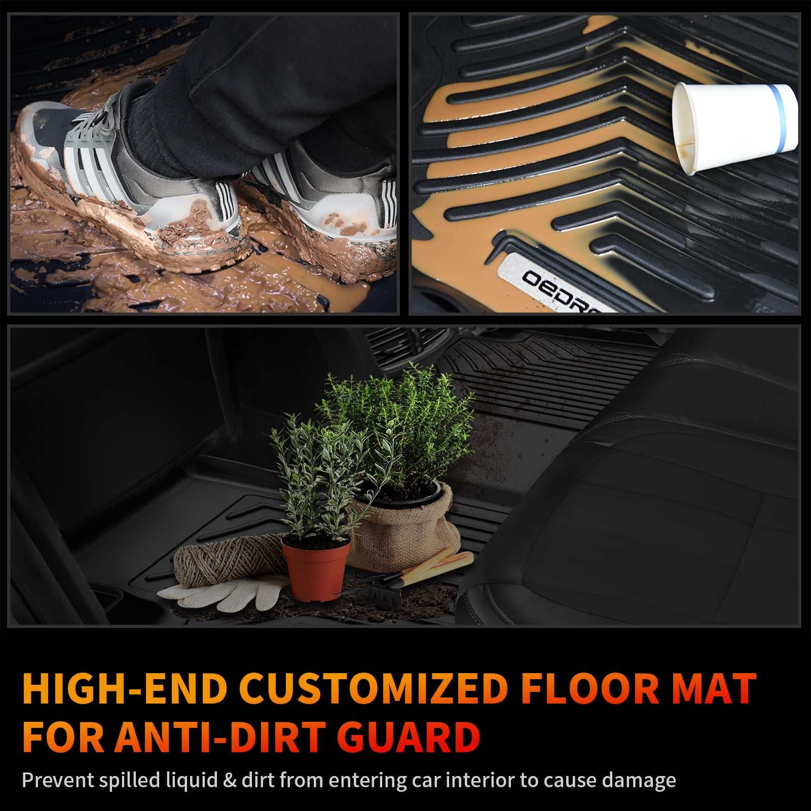 RVNI Floor Liners for 2019-2023 Acura RDX 1st & 2nd Row TPE Rubber set All Weather Liners Set