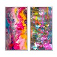 thumbnail image 2 of Designart "Retro Groove Summer Abstract Expressionism" Abstract Painting Framed Wall Art Set Of 2 - Modern Pink Framed Wall Art Set Of 2, 2 of 6