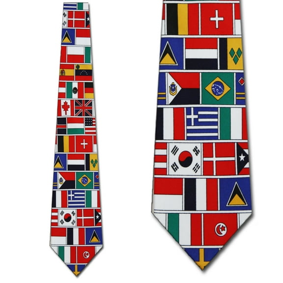 World Flags Allover Necktie Mens Tie