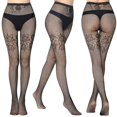 thumbnail image 1 of Paquete de 3 medias de red para mujer, medias suaves transparentes de seda desnuda negra 20 denier, 1 of 2