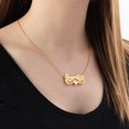 thumbnail image 2 of Personalized Planet Women's Sterling Silver or Gold over Silver 3-D Double Stacked Nameplate Necklace with Heart Tail, 2 of 4