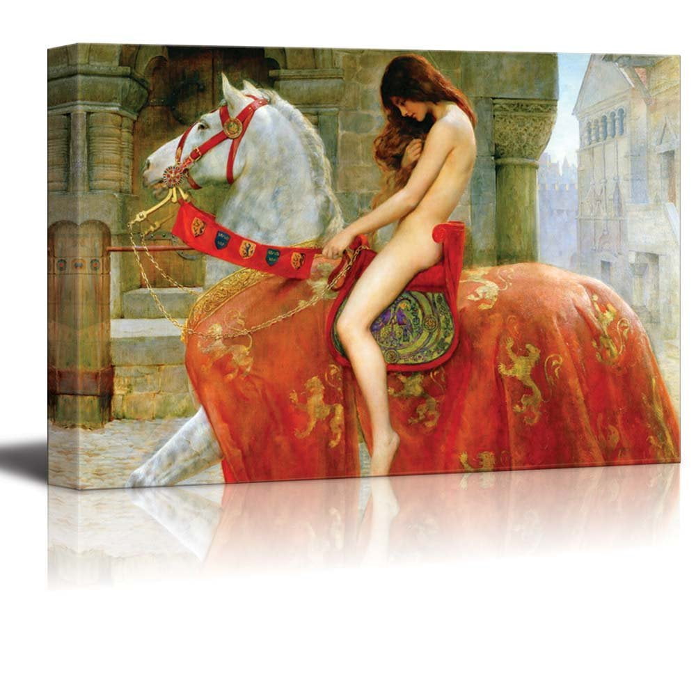 Lady Godiva By John Collier Giclee Canvas Prints Wrapped Gallery Wall Art Stretched And Framed Ready To Hang 24 X 36 Walmart Com
