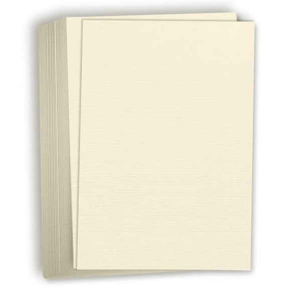 Hamilco Resume Linen Textured Cardstock Paper 8 1/2 x 11" Blank Thick Heavy Weight 80 lb Cover Card Stock for Printer - 50 Pack Ivory