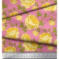 thumbnail image 2 of Soimoi Tissu en Coton Canard Feuilles & Roses Imprimés Floraux au Mètre 56 Pouces de Large, 2 of 3