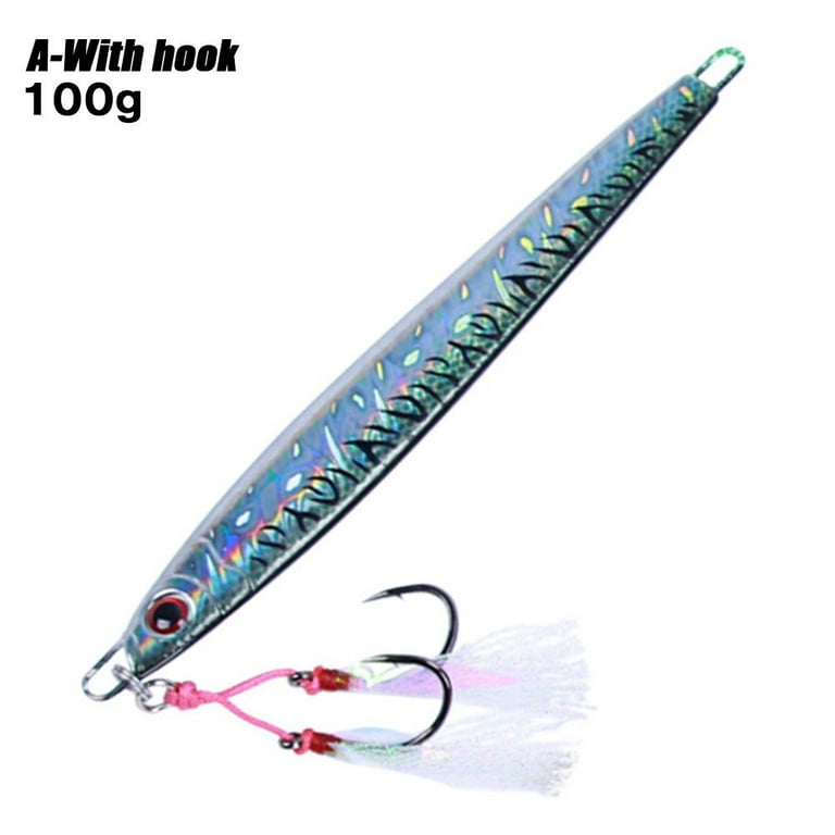 Hot 4 colors Spinning Baits Minnow 100g 120g Metal Fishing Lure Spanish  mackerel Jig Bait Lead Casting 100G A-WITH HOOK 