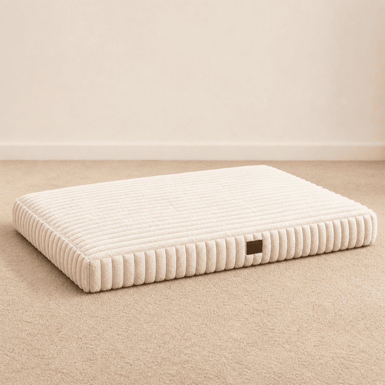 Dog Bed Cream M(30"*20"*3") Medium Size Plush Pet Bed