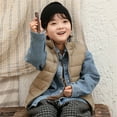 thumbnail image 4 of Tiweut Blouses for Girls Kids Vest Little Boys Sleeveless Crew Neck Lightweight Winter Jacket Outwear Kids Fall Classic Fit Girl Coat Army Green,2-3 Y, 4 of 4