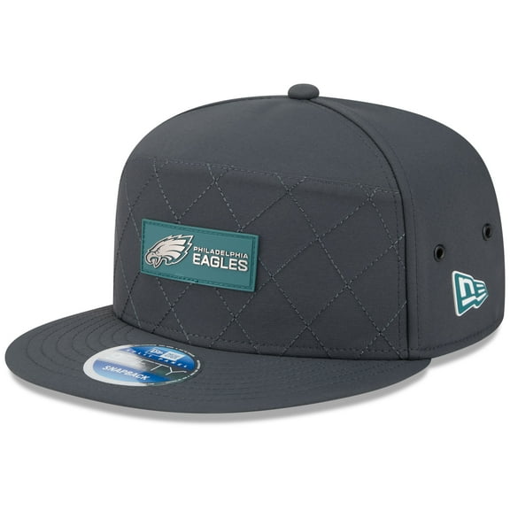 Men's New Era Charcoal Philadelphia Eagles 2025 Sideline Cold Weather Split Panel 9FIFTY Snapback Hat