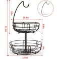 thumbnail image 6 of 2 Tier Metal Wire Fruit Basket Holder with Banana Tree, Detachable Storage Basket for Kitchen Counter, Bronze, 6 of 6