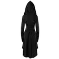 thumbnail image 5 of hirigin Women Halloween Costume Solid Color High Low Long Sleeve Hooded Dress for Party Role-playing Cosplay, 5 of 7