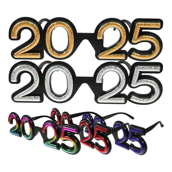 BESTYASH 2025 New Year Party Glasses, Number Eyewear, Assorted Colors, Fun Celebration Accessory, 1 Pc