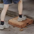 thumbnail image 6 of Wooden Platform 3.7" Height.One Step Stool Larger 31.5" for Adults&Senior. Carbonization Porch Step,Stair Assist Indoor&Outdoor,Bedside Foot Stepper,Mobility Stepping.for Handicap,Elderly,Kids, 6 of 9