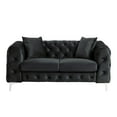 thumbnail image 2 of Morden Fort Modern Contemporary Love Seat with Deep Button Tufting Dutch Velvet, Solid Wood Frame and Iron Legs-Black, 2 of 8