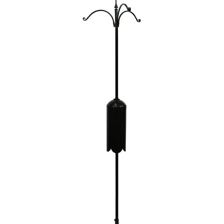 Feeder Pole Set with Squirrel Baffle Twister Ground Socket (3 Arm)