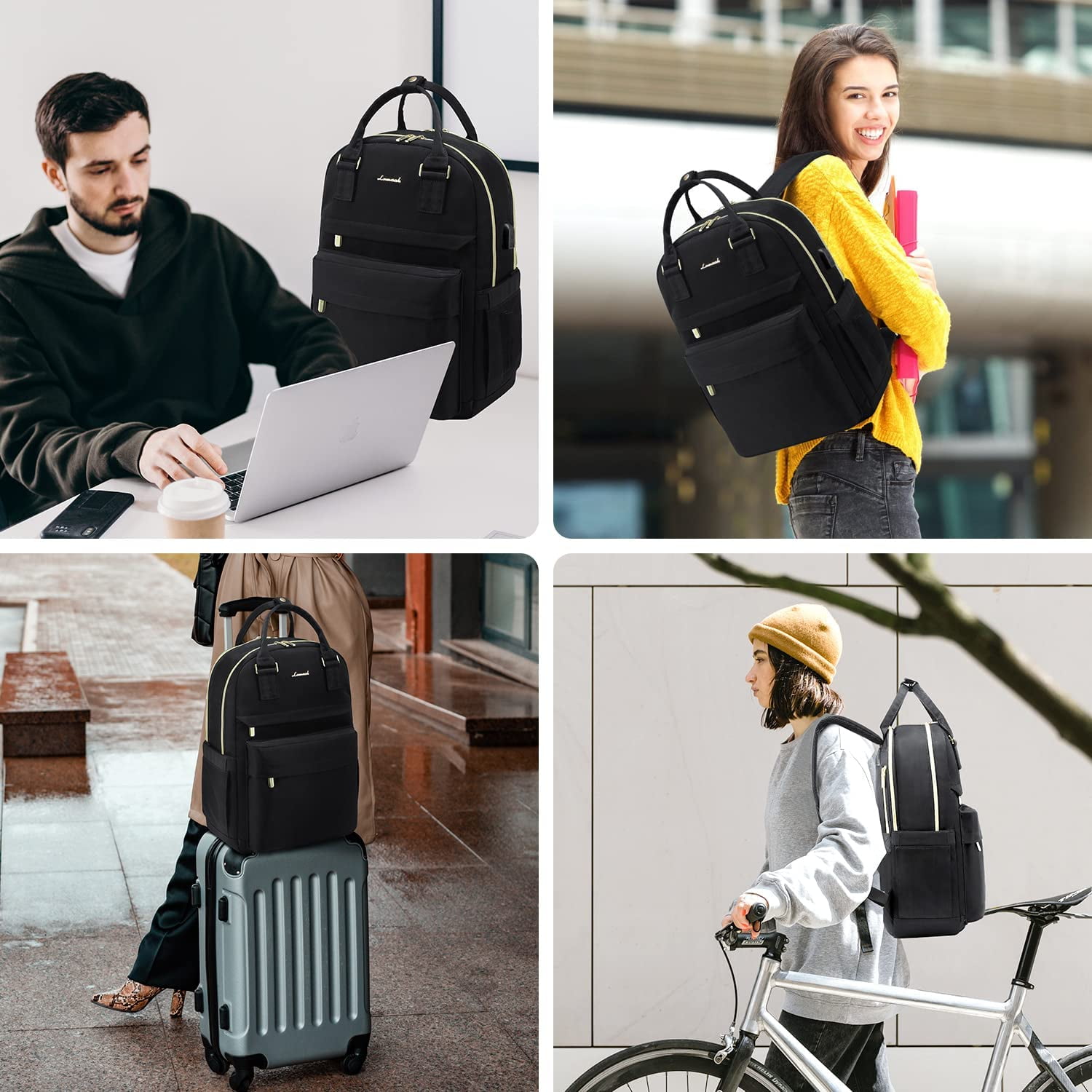 Lovevook Backpack Purses for Women,Vintage Women Teacher Laptop Backpack Nurse Bag, Multi-Function Work Travel Daypacks College Book Bag with USB Port