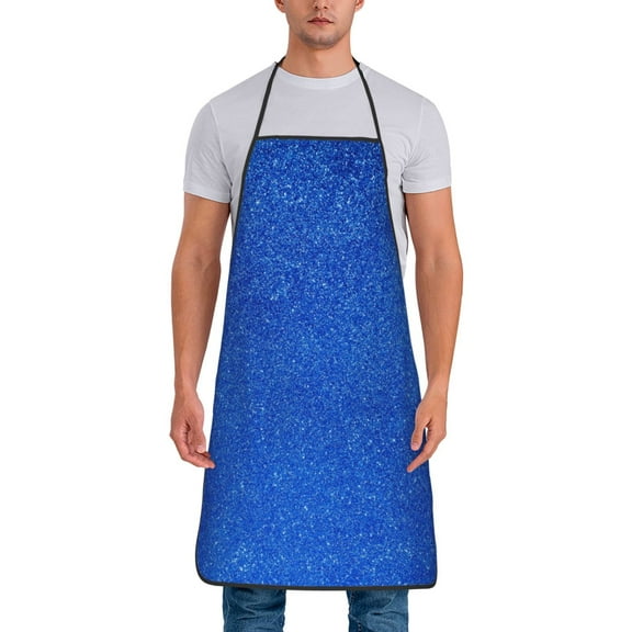 Naloa 1Pack Adjustable Bib Apron Waterdrop Resistant Cooking Kitchen Aprons for Women Men Chef, Blue Glitter Print