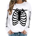 thumbnail image 2 of Inverlee Womens Halloween Sweatshirts Funny Pumpkin Ghost Graphic T-shirt Classic Crewneck Sweatshirt Long Sleeve Dressy Casual Pullover Tops Halloween Party Supplies, 2 of 6