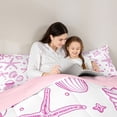 thumbnail image 4 of Erosebridal Ocean Themed Queen Comforter Set,Girly Bowknot Pink Jellyfish Shell Bedding Comforter Set For Kids,Pink Reversible,3 Pieces, 4 of 7