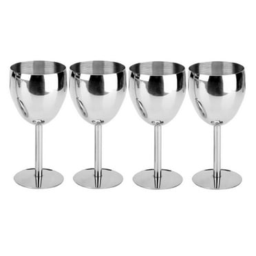 Set of 4 Stainless  Goblet,Unbreakable Stemmed Glasses for Party Dinner Anniversary and Wedding