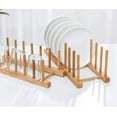 thumbnail image 4 of 1 Pack Bamboo Wooden Dish Rack - Plate Rack Stand Pot Lid Holder, Kitchen Cabinet Organizer for Bowl, Cup, Cutting Board and More, 4 of 7