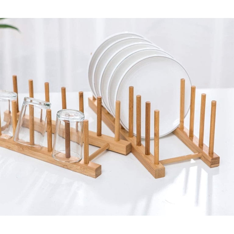 Wattne Bamboo Dish Rack, 8-Slot Kitchen Organizer photo 4