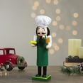thumbnail image 2 of Northlight 14" Green and White Wooden Christmas Nutcracker Pizza Maker, 2 of 5