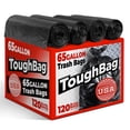 thumbnail image 1 of Bolsas de basura ToughBag de 65 galones (120 unidades), 50 x 48 cm, negras, 1 of 7