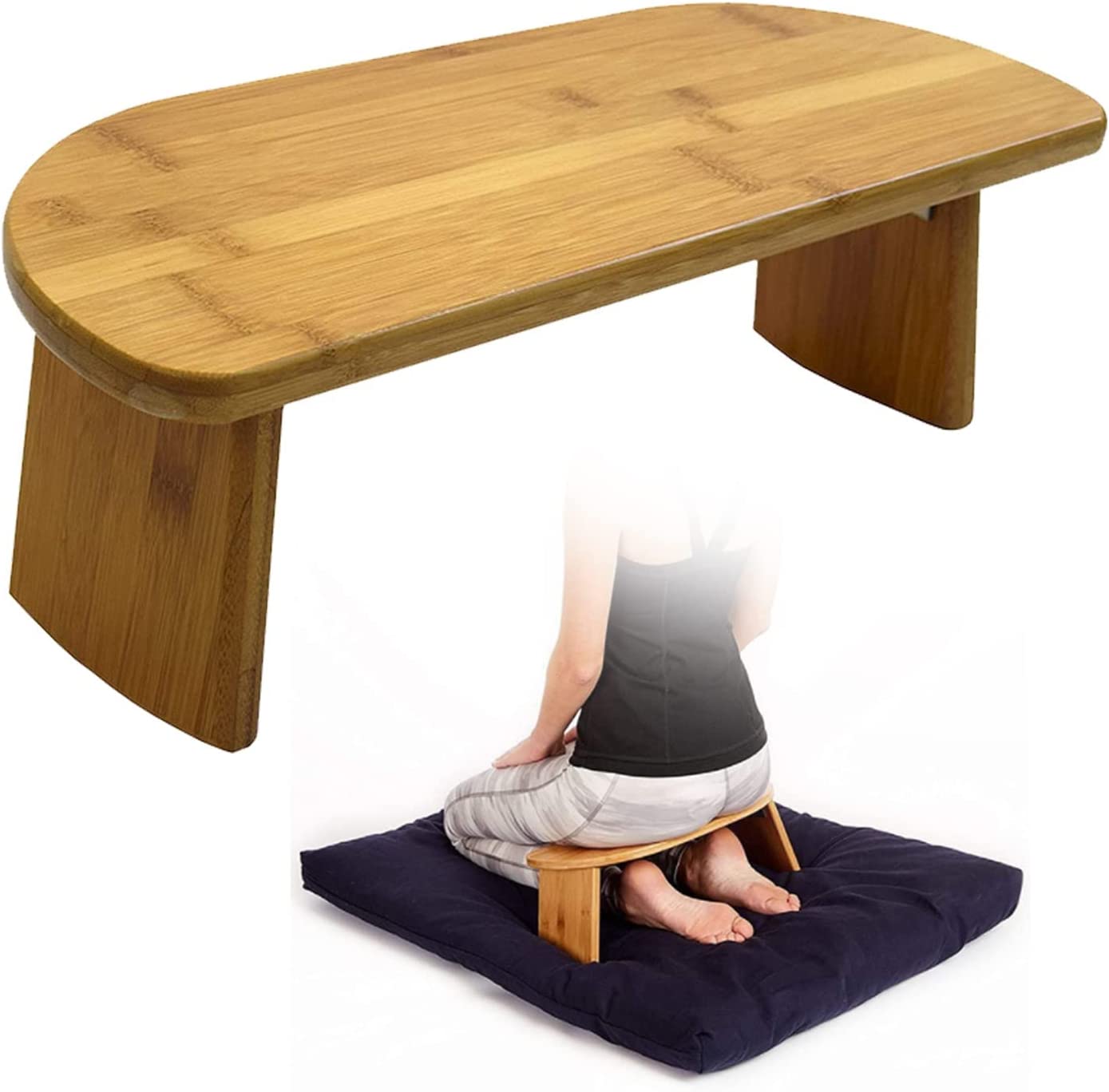 UMMH Meditation Stool with Hinged Folding Legs Premium Kneeling Stool