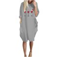 thumbnail image 2 of Qiopertar Robe à Manches Longues pour Femmes Col Rond Imprimé Noël Robe Décontractée en Solde à Moins de 5$ en Solde, 2 of 5