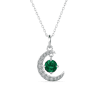 Cate & Chloe Luna May Birthstone 18k White Gold Plated Womens Necklace with Swarovski Crystal