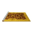 thumbnail image 2 of Ahgly Company Machine Washable Indoor Square Oriental Yellow Traditional Area Rugs, 6' Square, 2 of 4