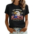 thumbnail image 3 of WJJIAO Women's 250th Anniversary Print Shirt Bald Eagle and USA Flag 250 anniversary usa flag Patriotic Tshirt, 3 of 3
