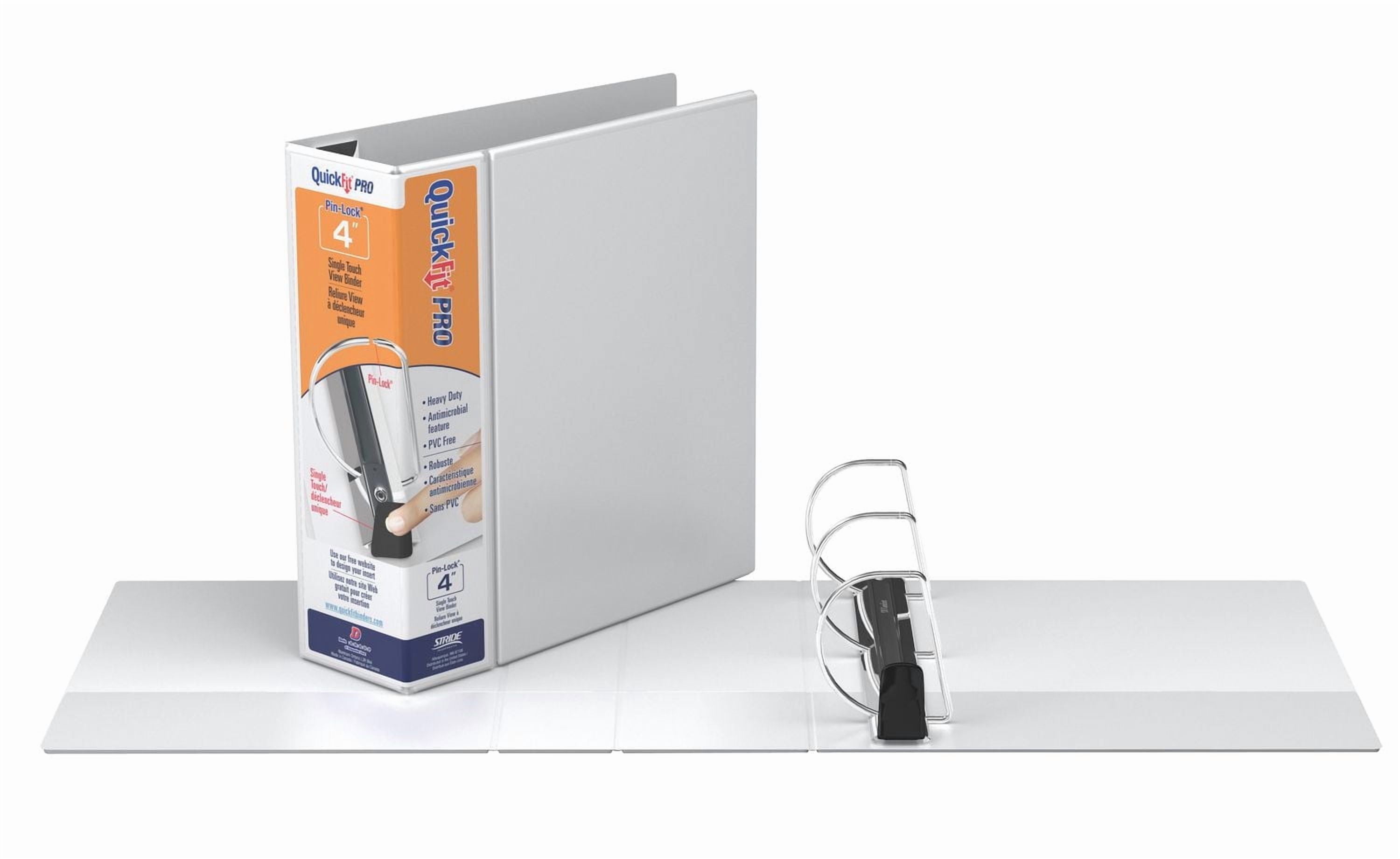 QuickFit® Pro Heavy Duty Single Touch Pin-Lock® View Binder, 4 Pack, 4"