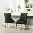 thumbnail image 2 of Wingback Hostess Chairs | Create a Plush Inviting Dining Atmosphere | Natural Wood Grain and Linen - look Upholstery | Meet Various Color Preferences, 2 of 6