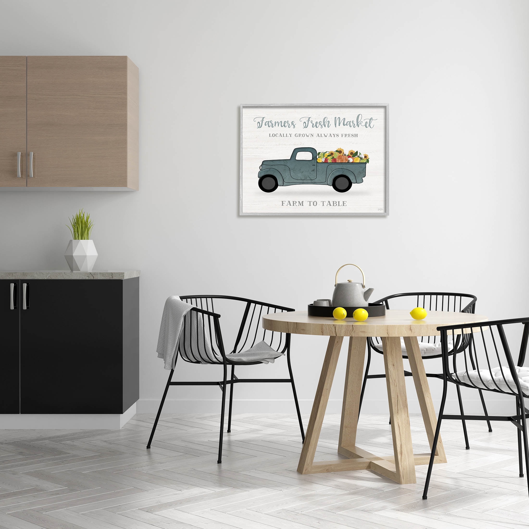Stupell Industries Farmers Fresh Market Truck Graphic Art Gray Framed Art Print Wall Art, Design by Natalie Carpentieri
